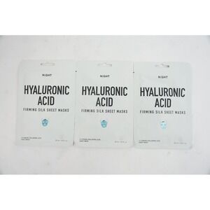 3-Pack New Individually Sealed Night Hyaluronic Acid Firming Silk Sheet Masks